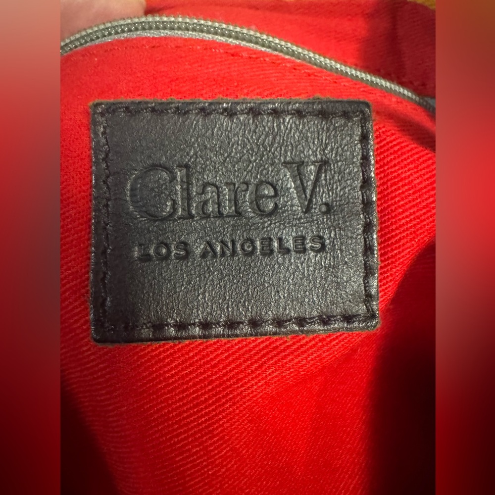 Clare V Snakeskin Patterned Tote Bag fold over clutch purse - Picture 7 of 16